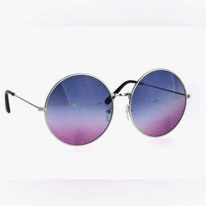 Boho Retro Oversized Sunglasses 60mm Round Vintage Hippie Janis Joplin Style